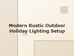 Modern Rustic Outdoor Holiday Lighting Setup